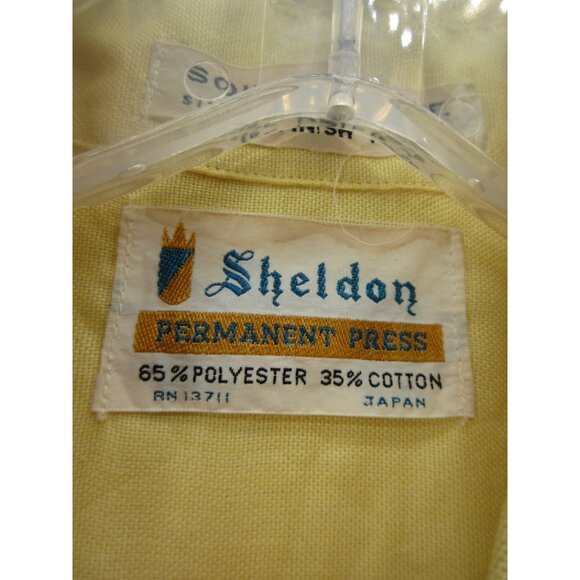 VINTAGE Shirt 14 Japan Student Sheldon Button Down 60s Pocket XS * - Picture 10 of 12